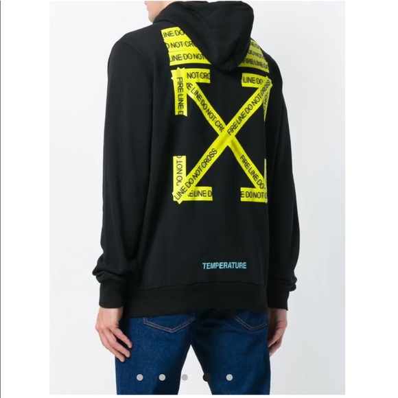 Off-White Zipped Fire Tape Hoodie - Picture 2 of 16